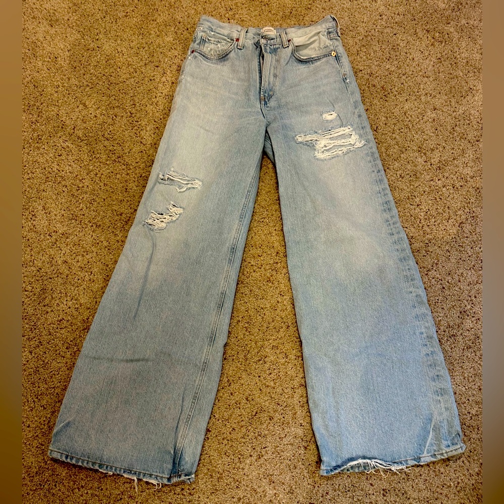 Citizens of Humanity size 27 wide leg distressed jeans